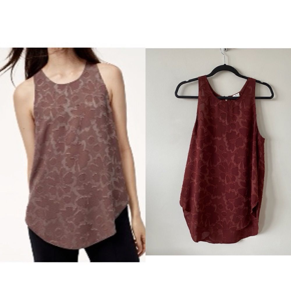 Aritiza-wilfred “Sèvres Silk Floral Trim Tank Top